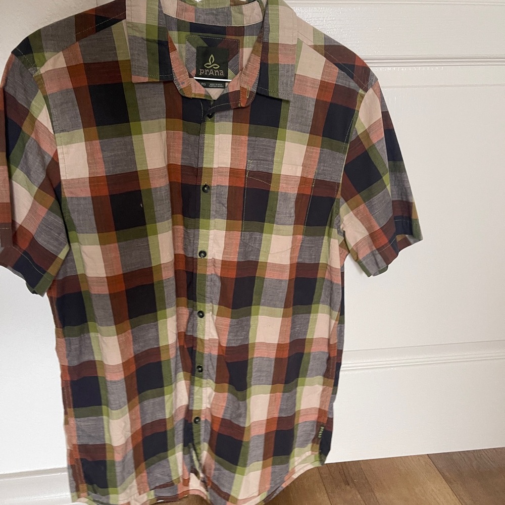 Prana Men’s plaid checkered shirt